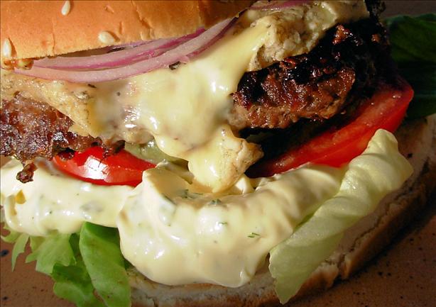 Bastille Burger - Bearnaise, Blue Cheese and Red Onion Burgers. Photo by French Tart