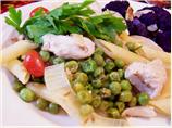 Pasta With Chicken and Spicy Peas