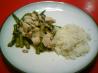 Lemon Chicken and Asparagus Over Rice