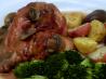Cornish Game Hens With Bacon and Cranberry Sauce. Recipe by Oolala