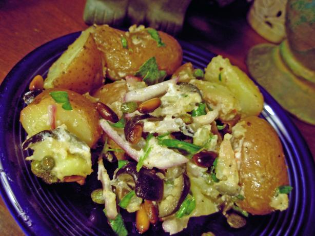 Warm Potato Salad With Capers and Toasted Pine Nuts. Photo by sassafrasnanc
