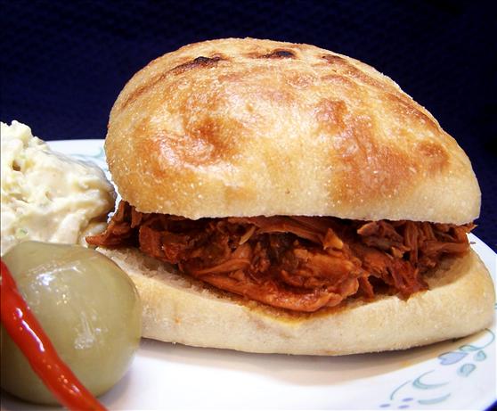 Pulled Chicken Sandwiches (Crock Pot). Photo by PaulaG