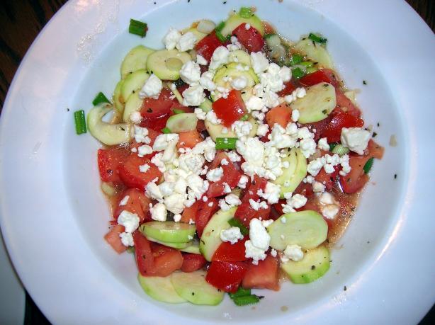 Tomato and Zucchini Salad. Photo by morgainegeiser