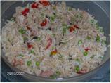 Rice Salad With Cherry Tomatoes, Parmesan, Peas, and Ham