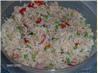 Rice Salad With Cherry Tomatoes, Parmesan, Peas, and Ham. Recipe by SweetSueAl
