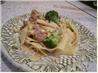 Pappardelle With  Pancetta, Broccoli and Pine Nuts. Recipe by Rae England