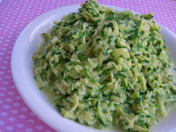 Julia Child's Grated Zucchini Sauteed in Butter and Shallots. Photo by Chef*Lee