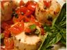 Grilled Scallops Topped With Bruschetta on Toast. Recipe by Vicki in CT