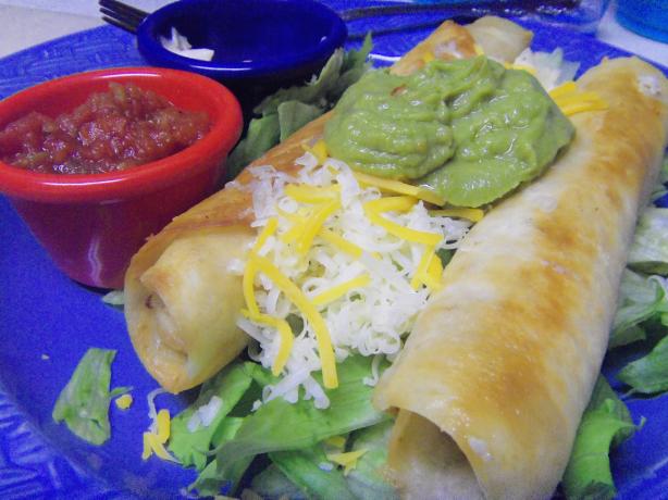 Chicken Flautas With Chunky Guacamole. Photo by alligirl