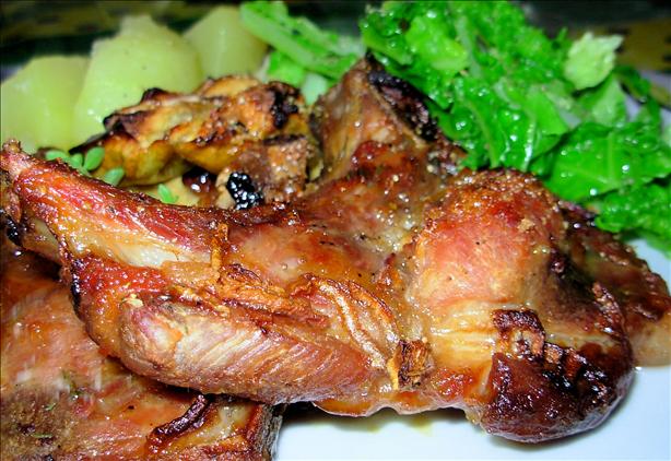 Maple Sugar Glazed Pork With Baked Apples and Thyme. Photo by French Tart