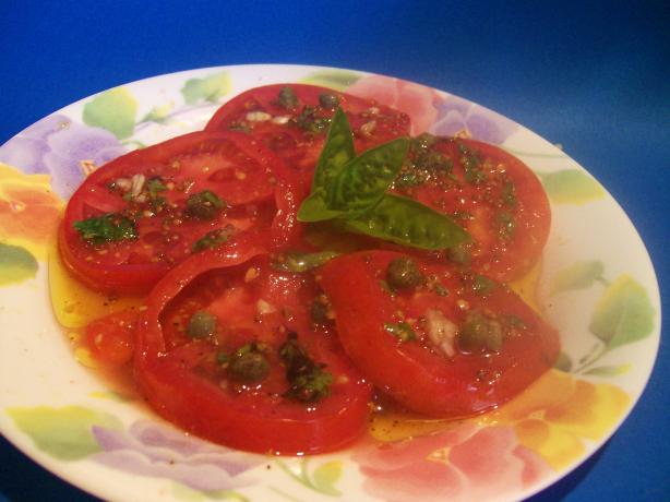 Fresh Tomatoes With Caper Dressing. Photo by Sharon123