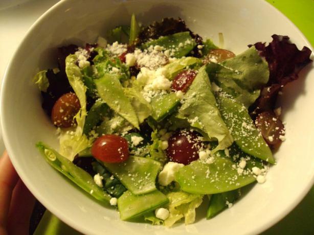 Field Salad With Snow Peas, Grapes, and Feta. Photo by dicentra