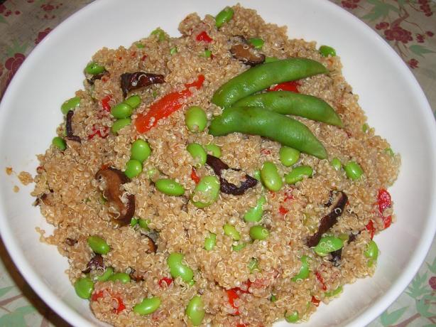 Edamame, Quinoa, and Shiitake Mushroom Salad. Photo by Chef*Lee