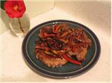 Pan-Grilled Steak with Balsamic Peppers