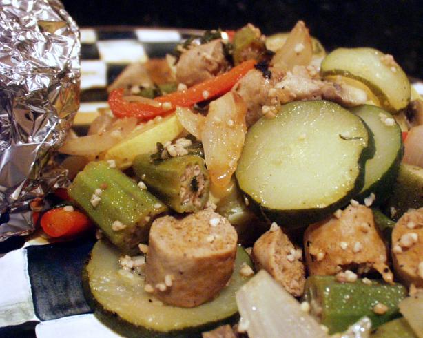 Grilled Italian Sausage Veggies in Foil. Photo by FLKeysJen