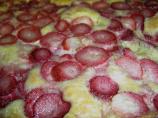 Easy Strawberry  Custard Cake. Photo by Linda's Busy Kitchen