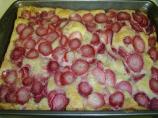 Easy Strawberry  Custard Cake. Photo by Linda's Busy Kitchen