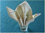Serviette/Napkin Folding, Fleur De Lis in a Glass Version2