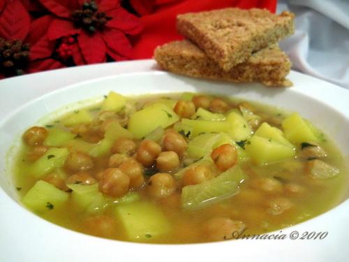 Chickpea and Potato Soup. Photo by Annacia