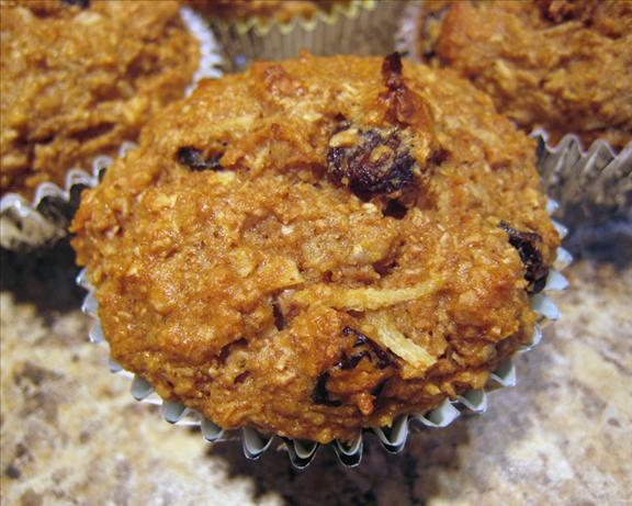 Healthy Raisin Coconut Muffins. Photo by yogiclarebear