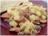 Sausage 'n Sauerkraut Skillet. Recipe by Little Suzy Homemaker