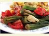 Roasted Okra, Tomatoes & Garlic. Recipe by Barb Gertz