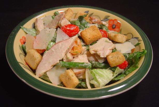 Chicken Caesar Salad With Asparagus. Photo by Sue Lau