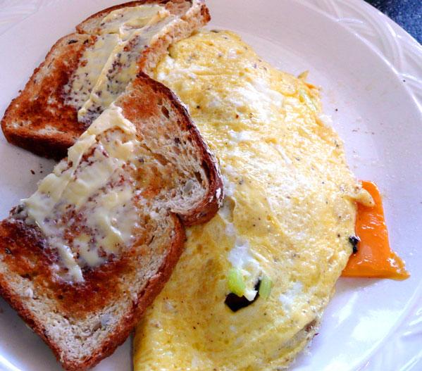 Turkey Sausage and Cheese Omelet. Photo by Mikekey