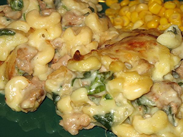 Baked Macaroni and Gouda Cheese With Italian Sausage. Photo by Lori Mama