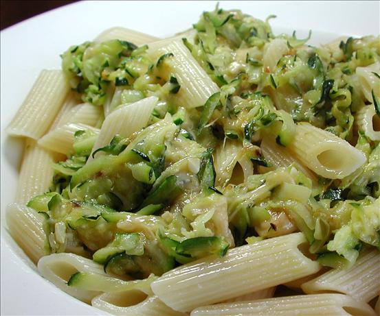 Courgette / Zucchini Pasta With Chili, Garlic & Parmesan. Photo by Chef floWer