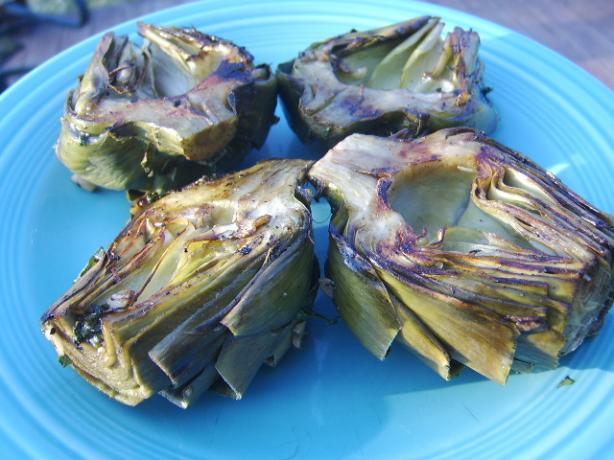 Fire Roasted Artichokes With Herb Aioli. Photo by LifeIsGood