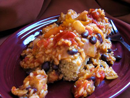 Pork and Brown Rice Green Chile Casserole. Photo by Annacia