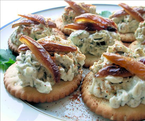 Brandied Blue Cheese & Dates on Crackers. Photo by French Tart