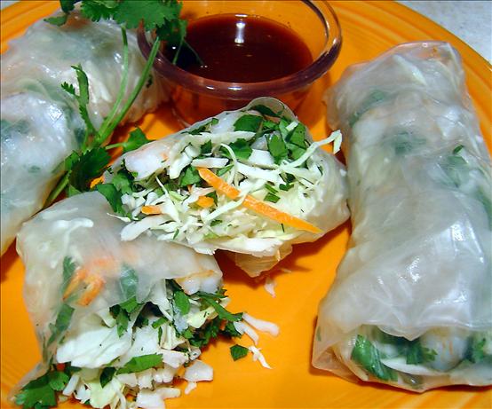 Shrimp Spring Rolls With Hoisin Dipping Sauce. Photo by :(