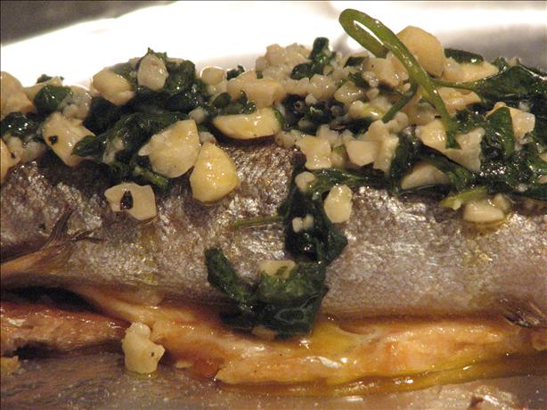 Grilled Trout With Cashew and Garlic Butter. Photo by Luschka