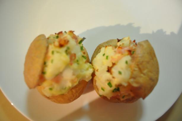 Cheesy Baked Beans in Baked Potatoes. Photo by I'mPat