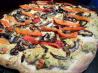 Hummus Pizza With Caramelized Onions and Roasted Red Peppers. Recipe by Karina A