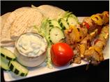 Pork Skewers With Avocado Tzatziki Sauce