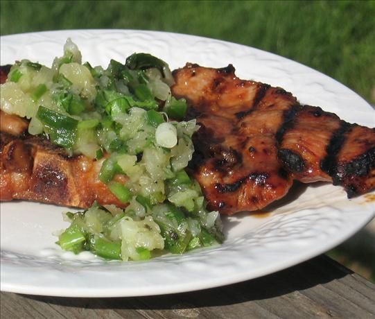 Hoisin Pork Chops With Pineapple Green Onion Relish. Photo by Charmie777
