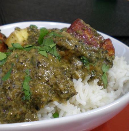 Palak Paneer (Indian Fresh Spinach With Paneer Cheese). Photo by Sandi (From CA)