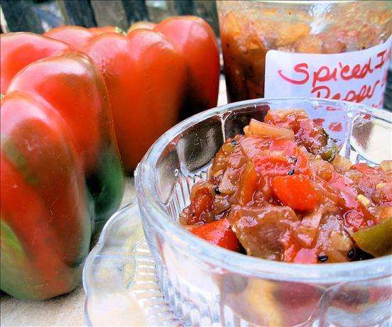 Spiced  Ruby and Emerald Indian Pepper Relish - Chutney. Photo by French Tart