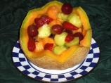 Fruit  Salad in a Cantaloupe Basket