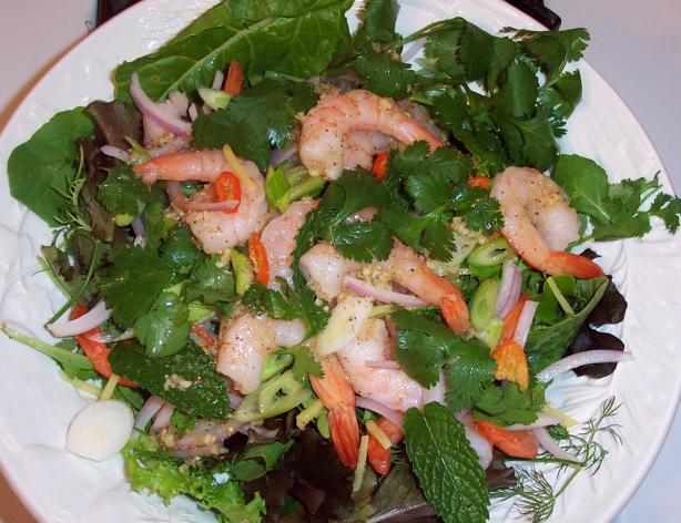 Thai Spicy Shrimp Salad (Yaam Goong). Photo by Hey Jude