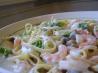 Shrimp and Veggie Fettuccini Alfredo. Recipe by cipherbabe