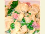 Creamy Tortellini With Ham, Mushrooms and Peas