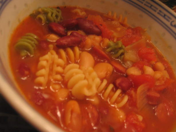 Pasta Fagioli Soup With Smoked Sausage. Photo by Dreamer in Ontario