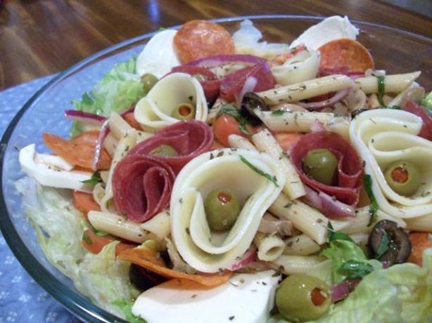 The Dom's Antipasto Salad (With Pasta). Photo by 2Bleu