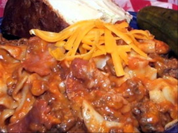 Bacon Cheeseburger (Stove-Top) Casserole. Photo by Wildflour
