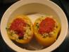 Sweet Bell Peppers W/ Couscous, Spinach & Parmesan. Recipe by Chicagoland Chef du Jour
