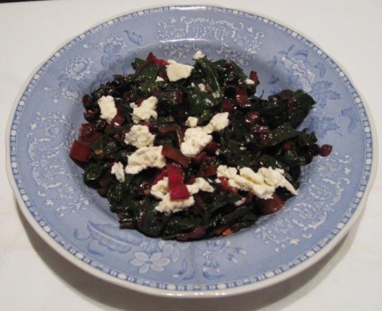 Swiss Chard With Currants and Feta. Photo by BarbryT